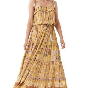 SPELL Mustard Wild Bloom Strappy Dress - EUC (XS)